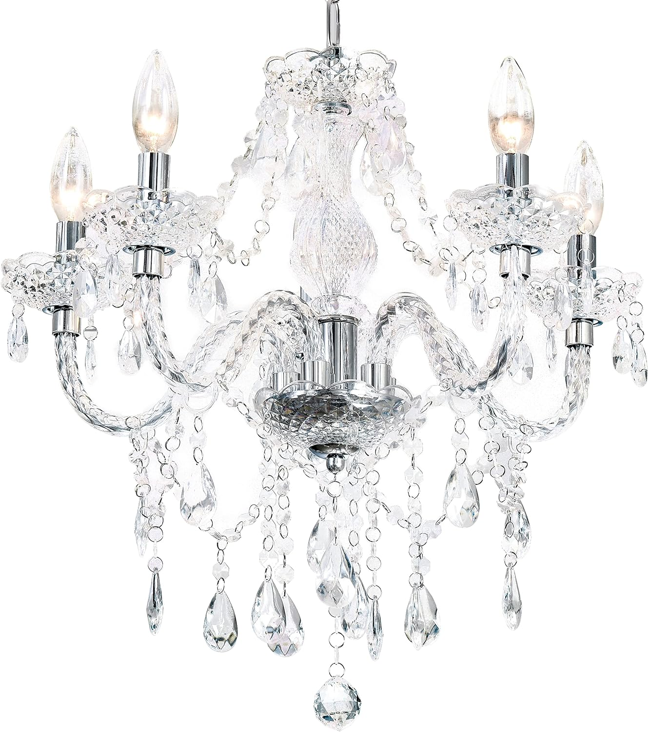 Five-light chandelier and elegant draped tent inspiration at Loren's Party Rentals